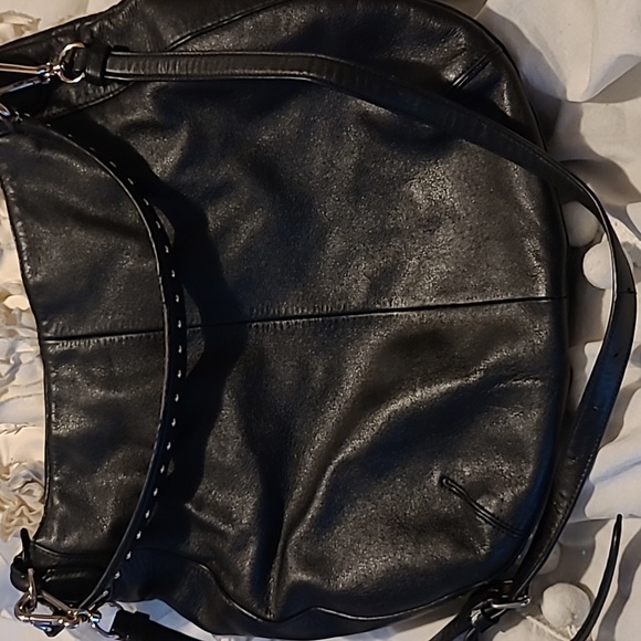 Coach leather hobo studded bag short strap also has long crossbody strap. - Picture 2 of 8